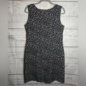 Dressbarn Black Floral Sleeveless Knee Length Dress Women Size 12